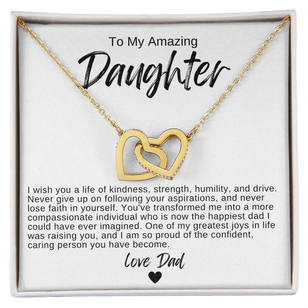 To My Amazing Daughter Hearts Necklace