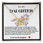 Daughter Double Heart Necklace-Blue Unicorn