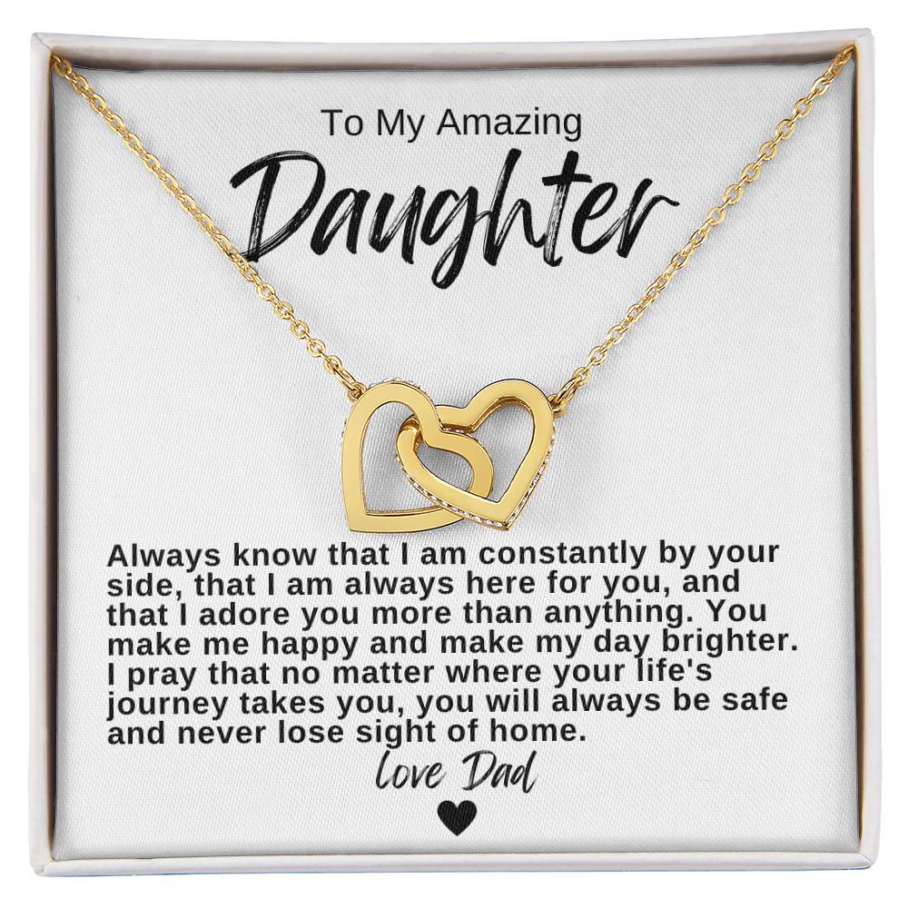 To My Amazing Daughter Hearts Necklace