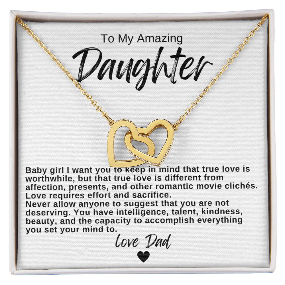 To My Amazing Daughter Hearts Necklace