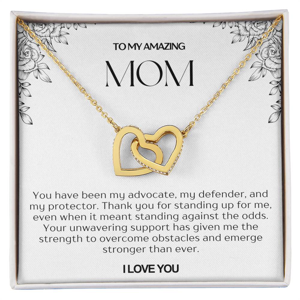 To My Amazing Mom Double Hearts Necklace