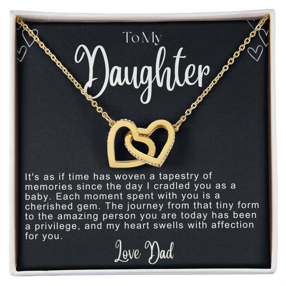 To My Daughter Hearts Necklace