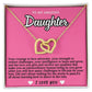 Pink Design Daughter Hearts Necklace