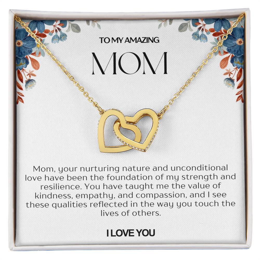 To My Amazing Mom Double Hearts Necklace