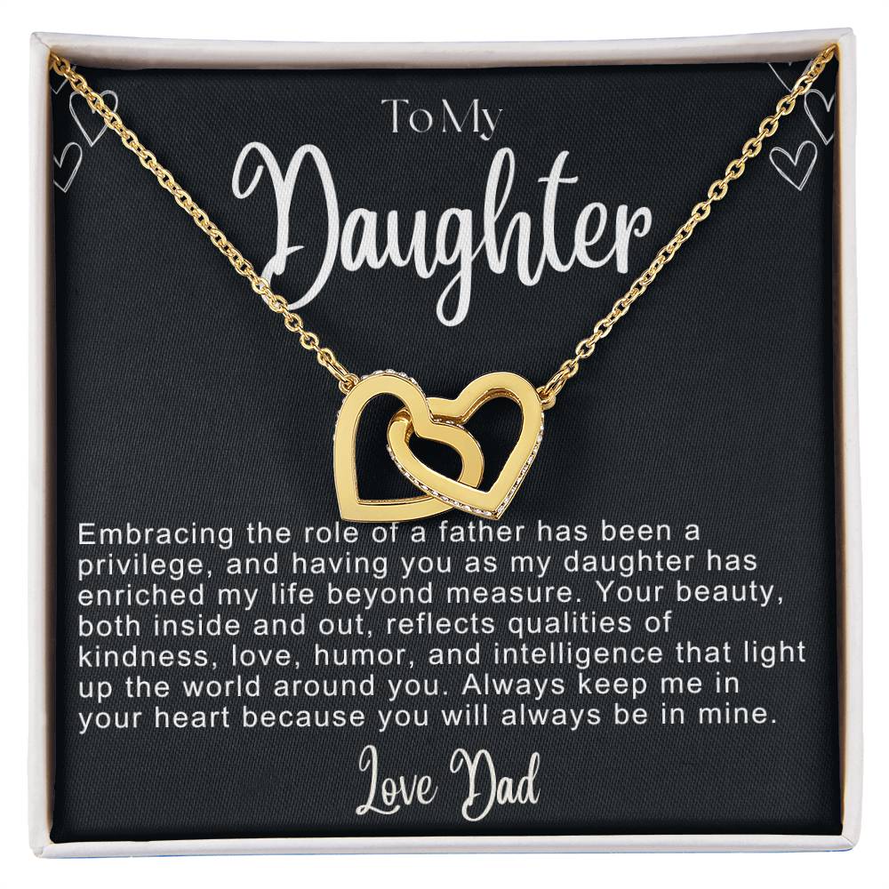 To My Daughter Hearts Necklace