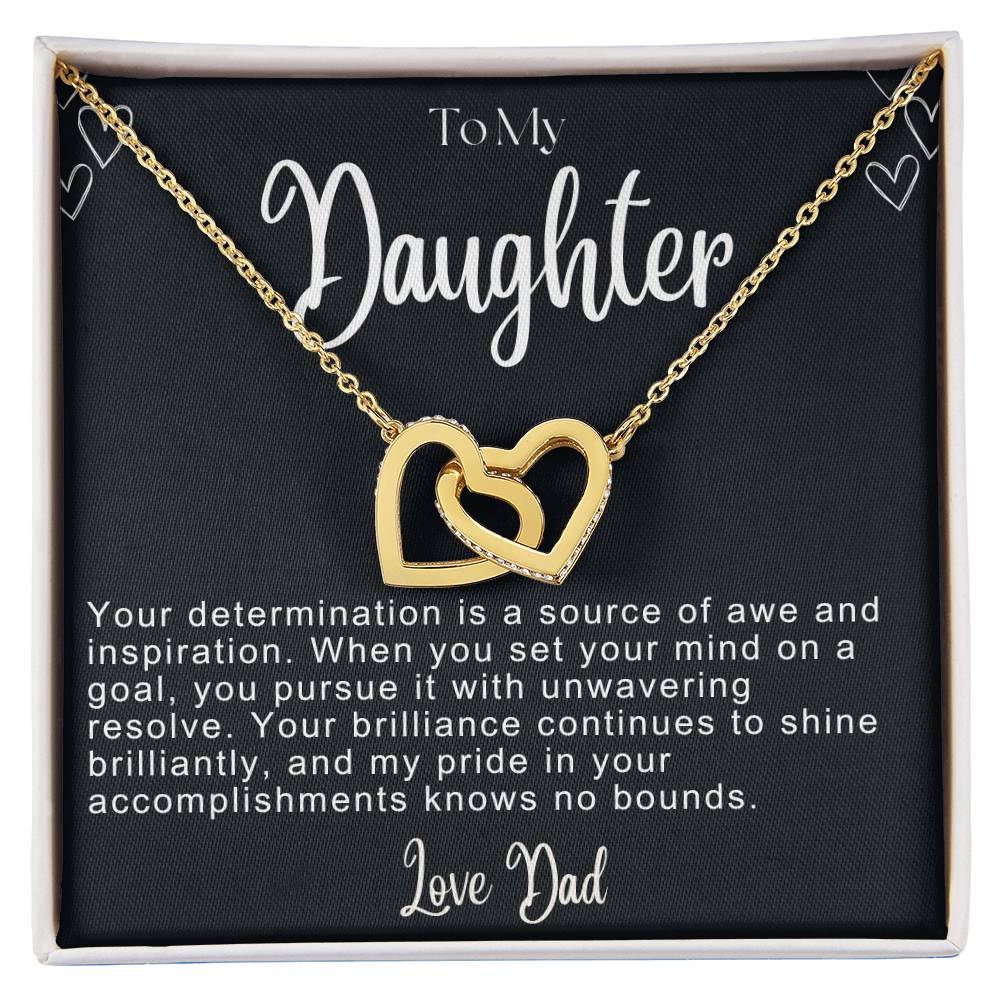 To My Daughter Hearts Necklace