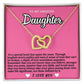 Pink Design Daughter Hearts Necklace