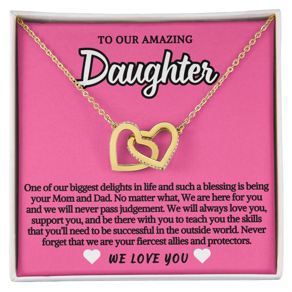 To Daughter Double Hearts Necklace