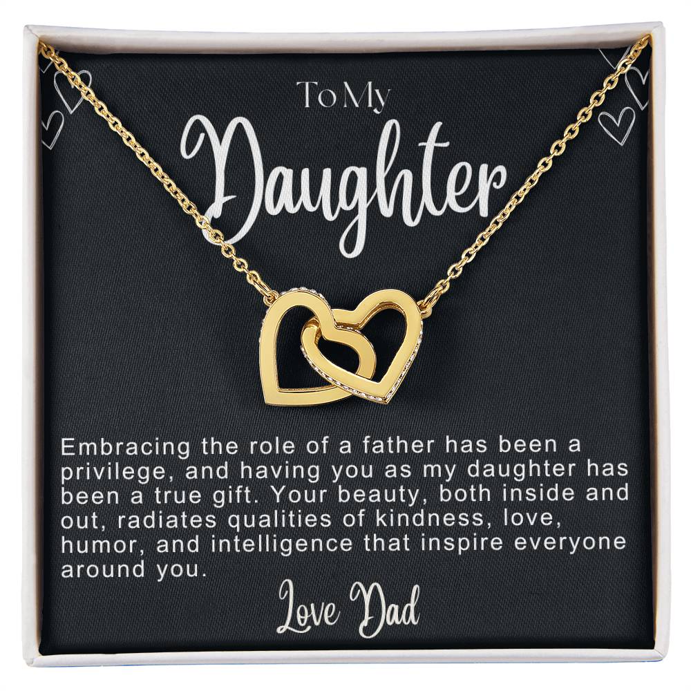 To My Daughter Hearts Necklace