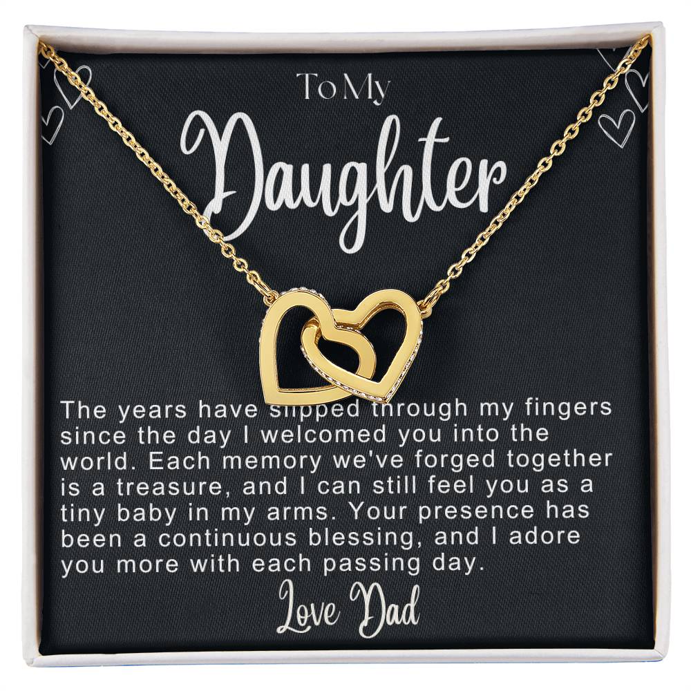 To My Daughter Hearts Necklace