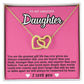 Pink Design Daughter Hearts Necklace