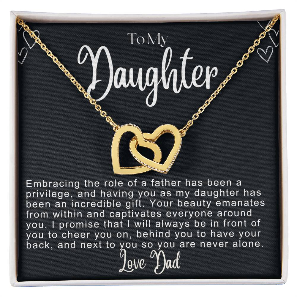 To My Daughter Hearts Necklace