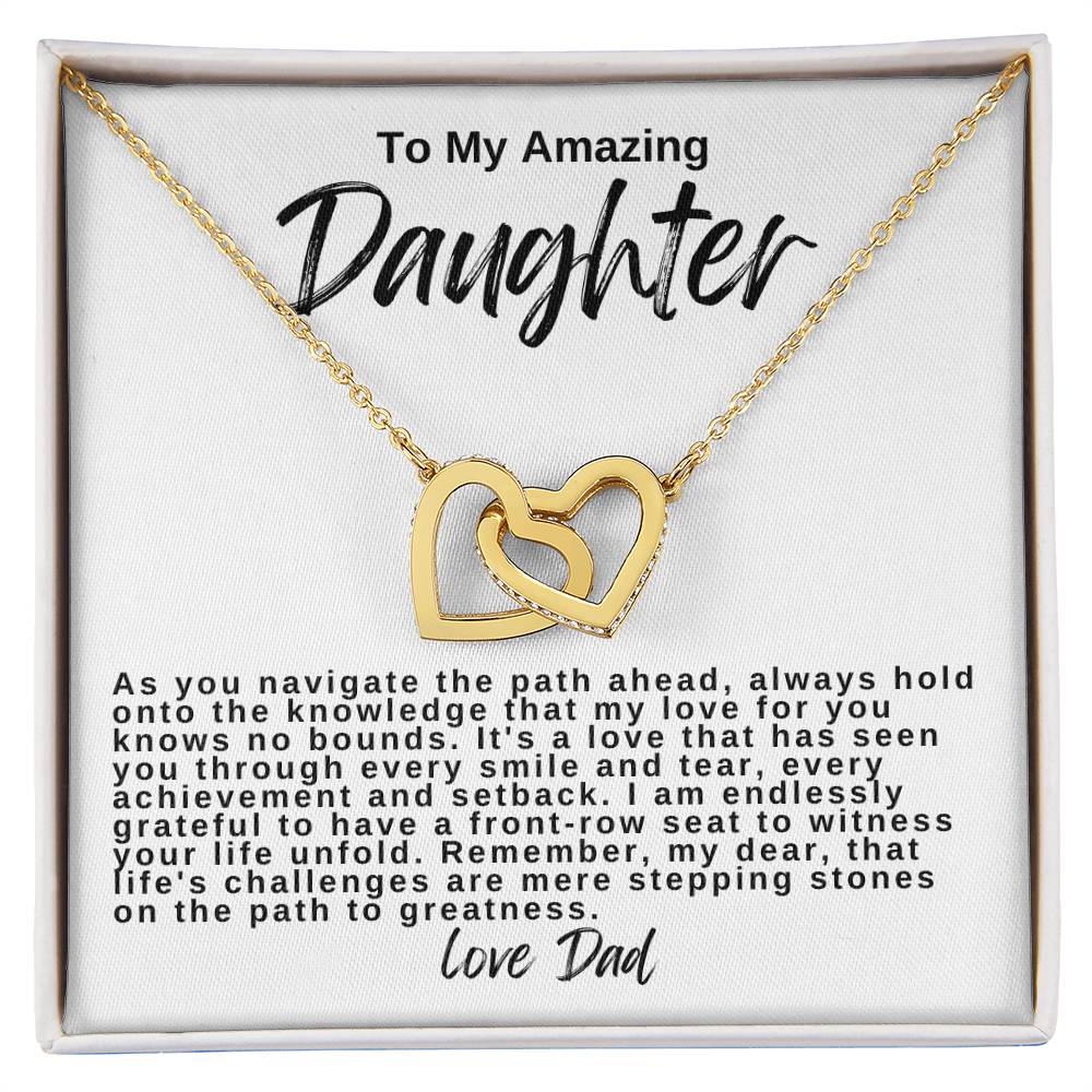 To My Amazing Daughter Heart Necklace