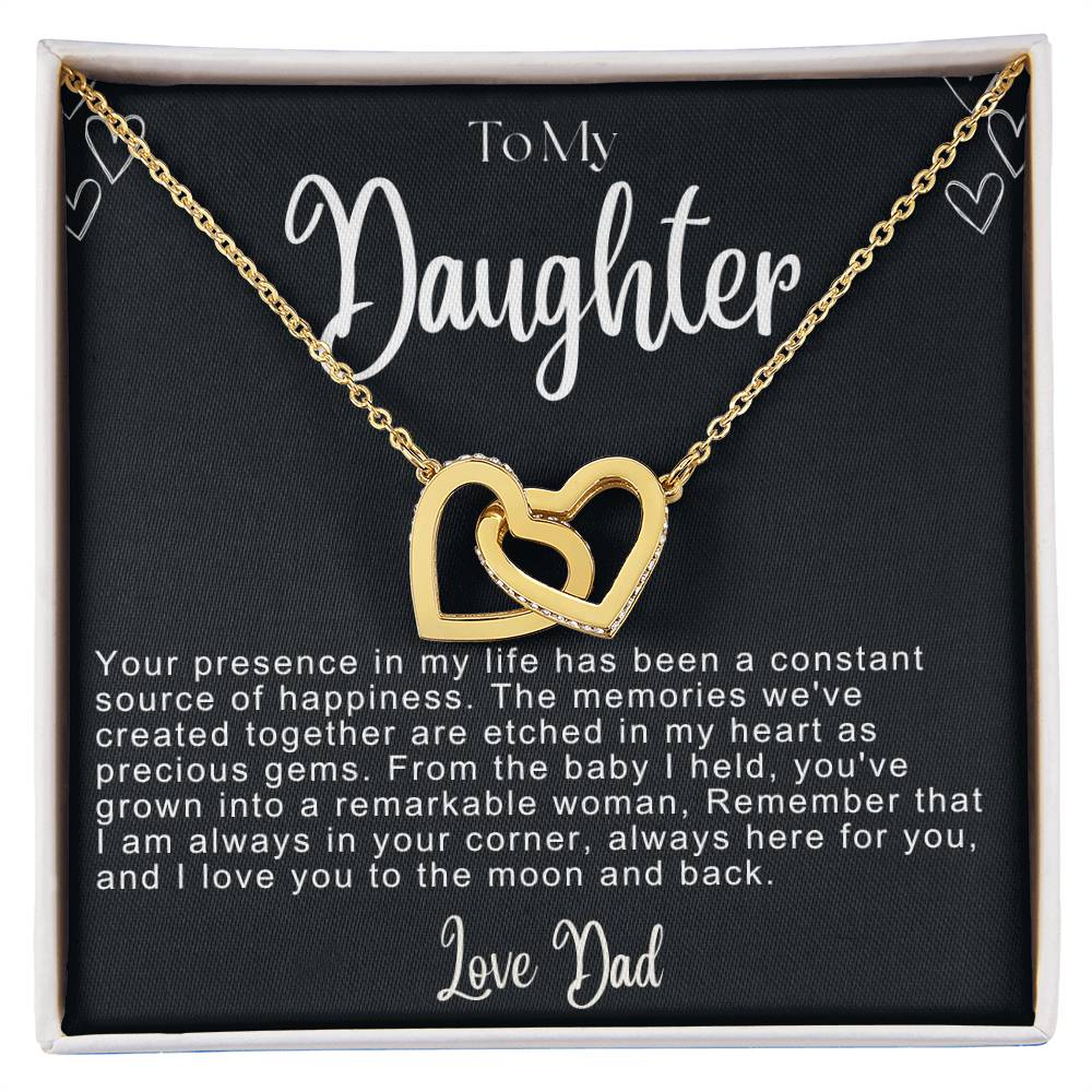 To My Daughter Hearts Necklace