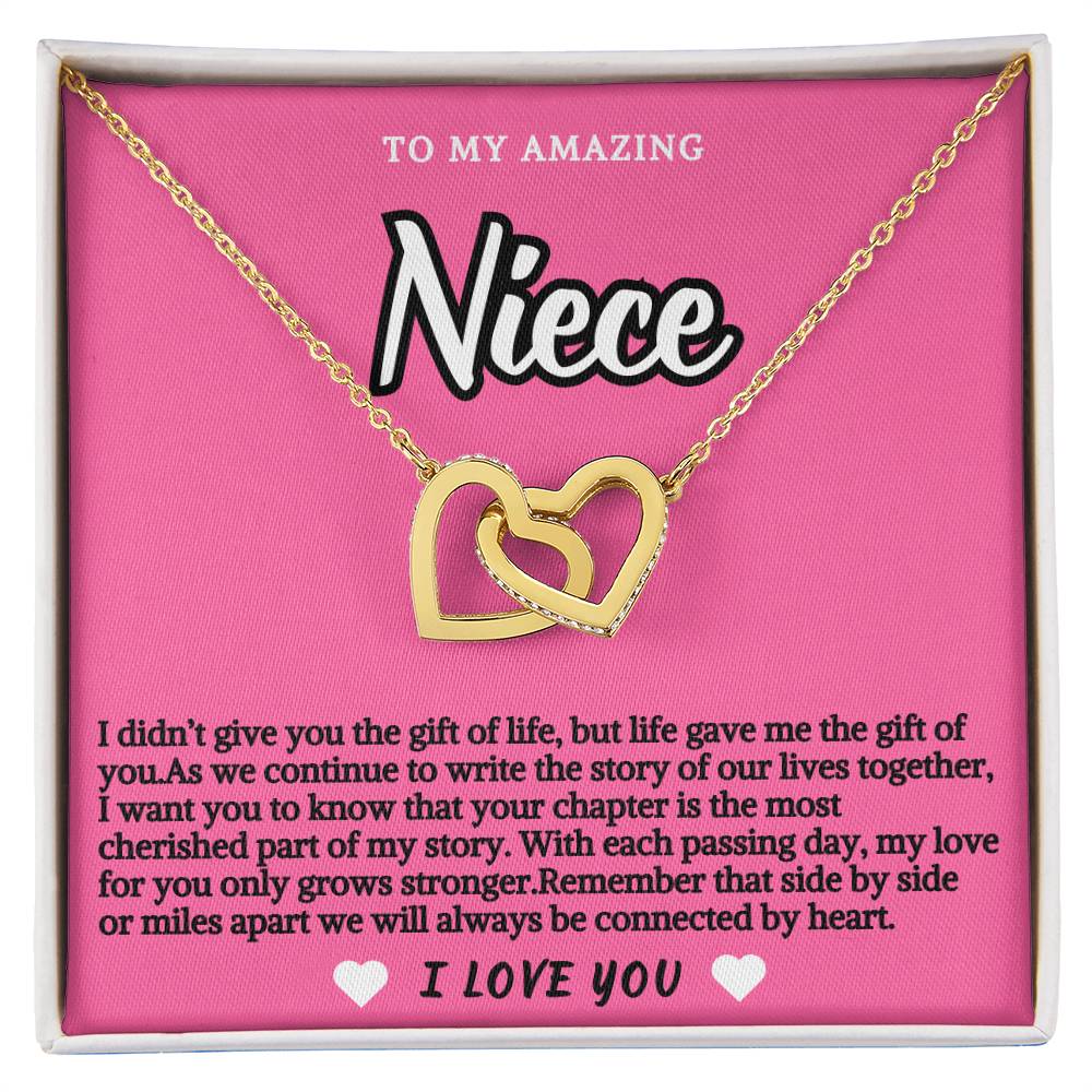 Niece Pink Design Hearts Necklace