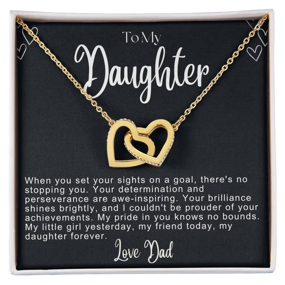 To My Daughter Hearts Necklace