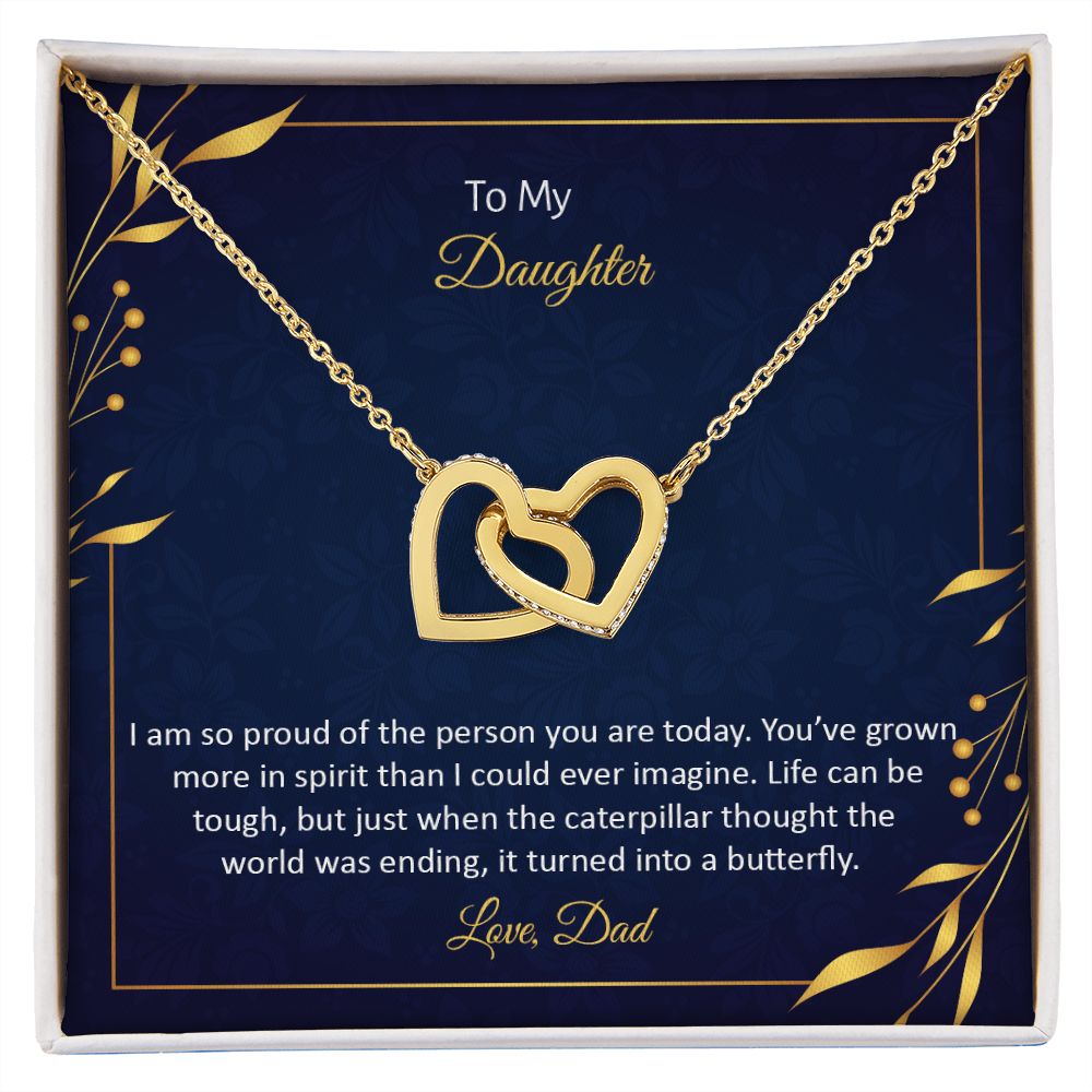 To My Daughter Hearts Necklace