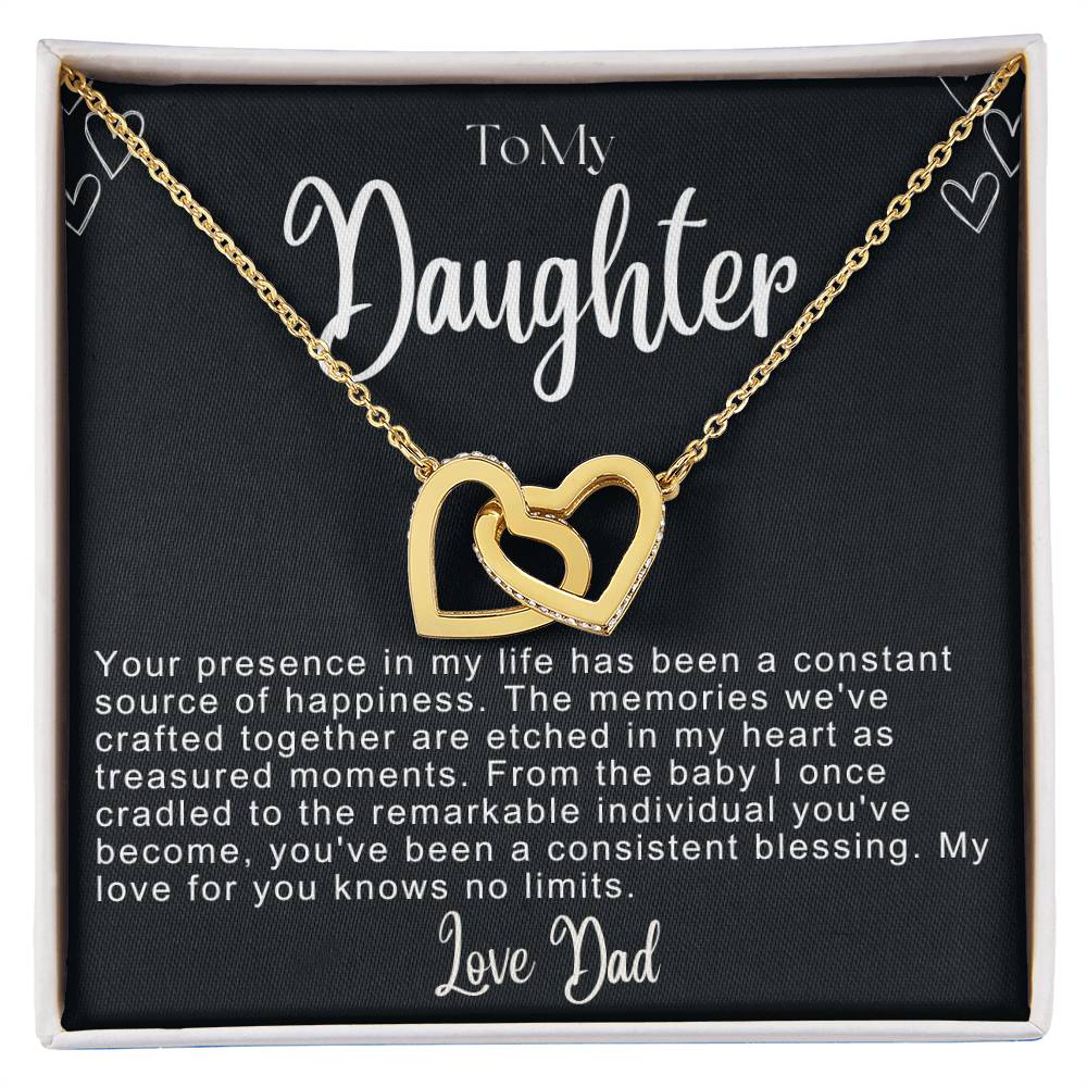 To My Daughter Hearts Necklace