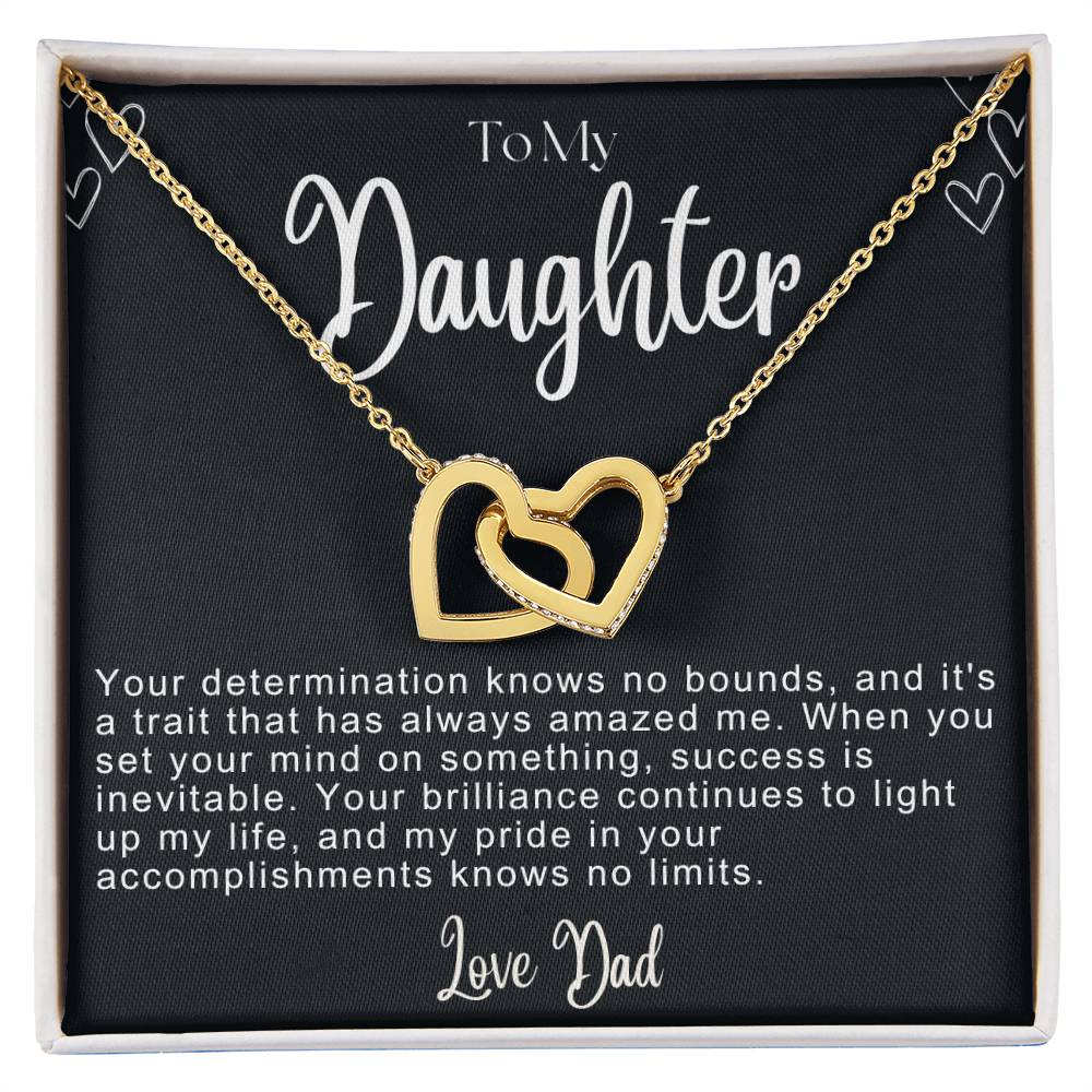 To My Daughter Hearts Necklace