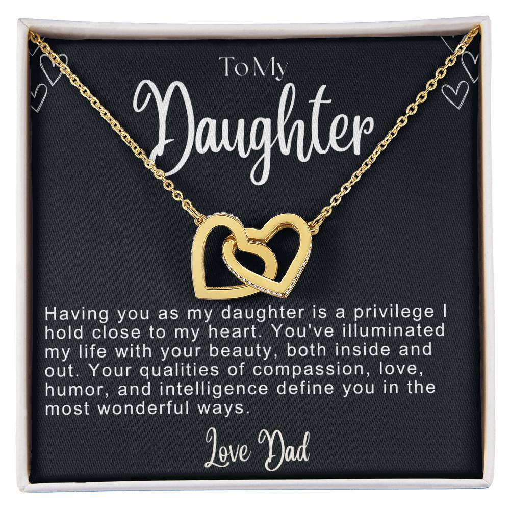 To My Daughter Hearts Necklace