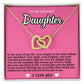 Pink Design Daughter Hearts Necklace
