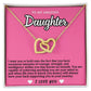 Pink Design Daughter Hearts Necklace