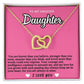 Pink Design Daughter Hearts Necklace