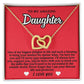 To Daughter From Mother Double Hearts Necklace