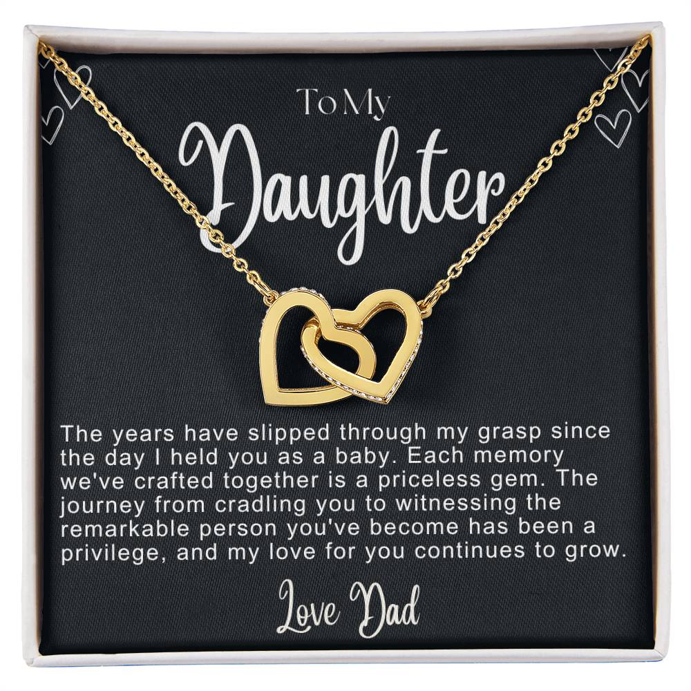 To My Daughter Hearts Necklace