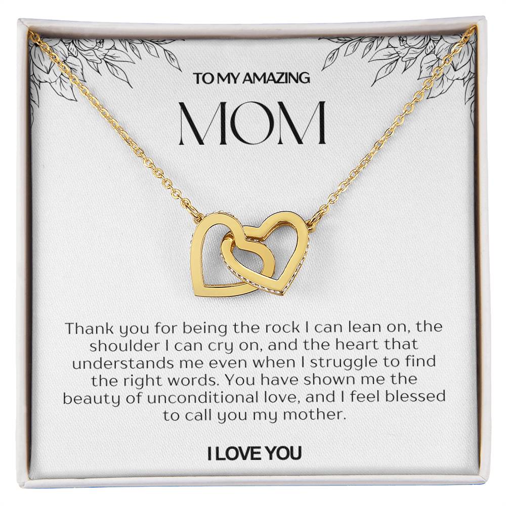 To My Amazing Mom Double Hearts Necklace