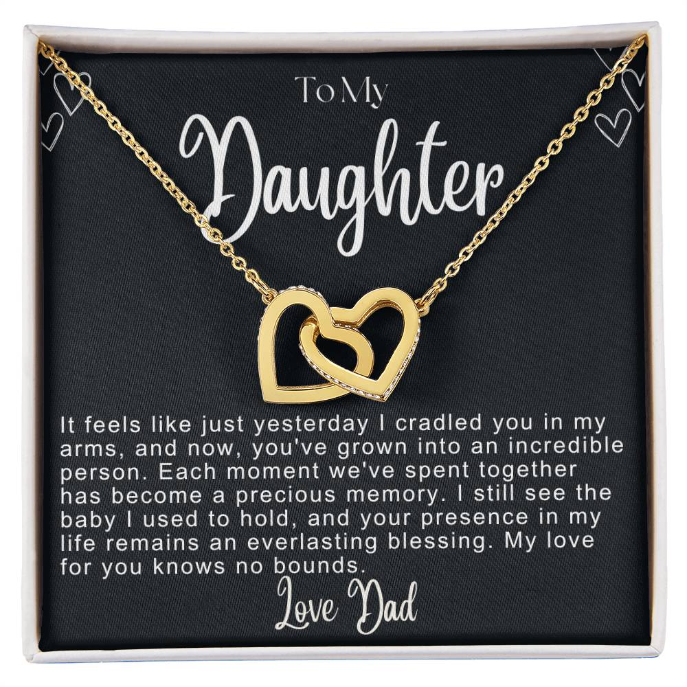 To My Daughter Hearts Necklace