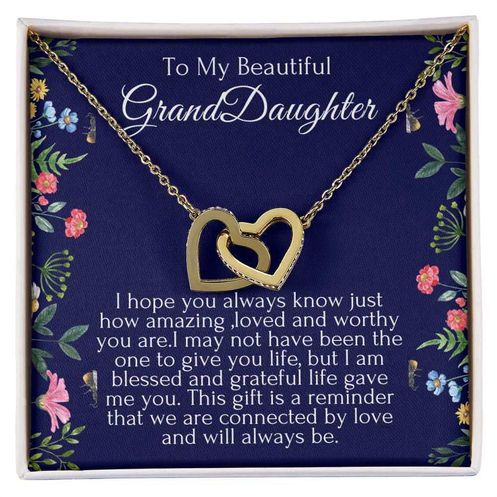 To My Beautiful Granddaughter Hearts Necklace
