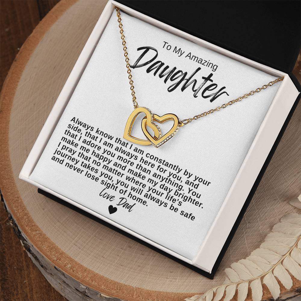 To My Amazing Daughter Hearts Necklace