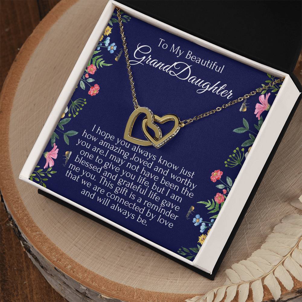 To My Beautiful Granddaughter Hearts Necklace