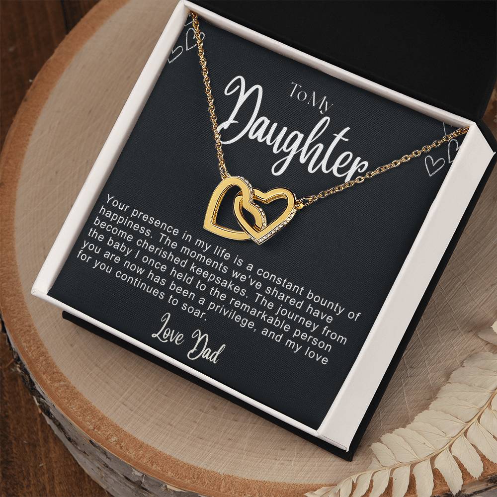 To My Daughter Hearts Necklace