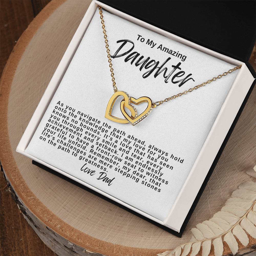 To My Amazing Daughter Heart Necklace