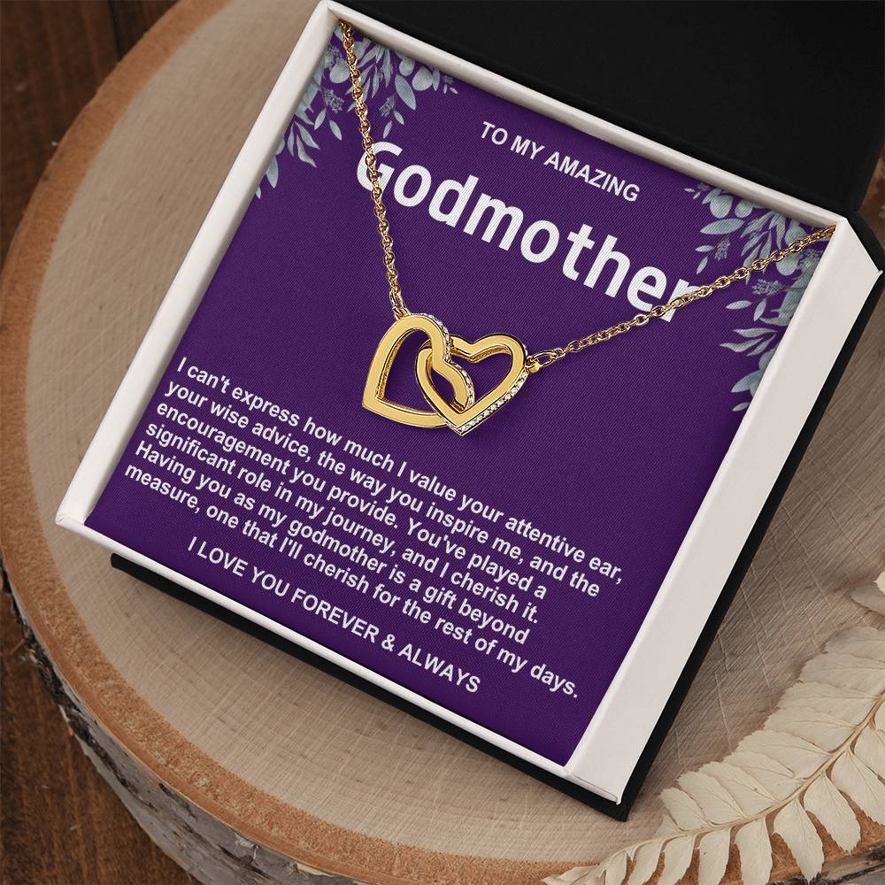 Godmother Interlocking Hearts Necklace