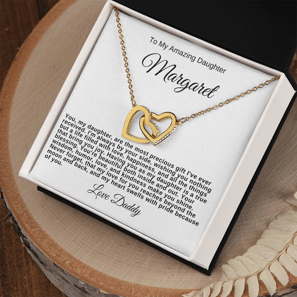 To My Amazing Daughter Personalized Hearts Necklace