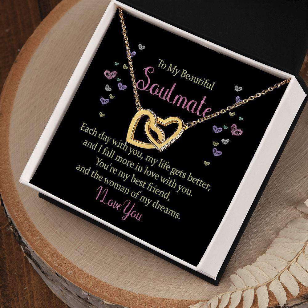 To My Beautiful Soulmate Hearts Necklace