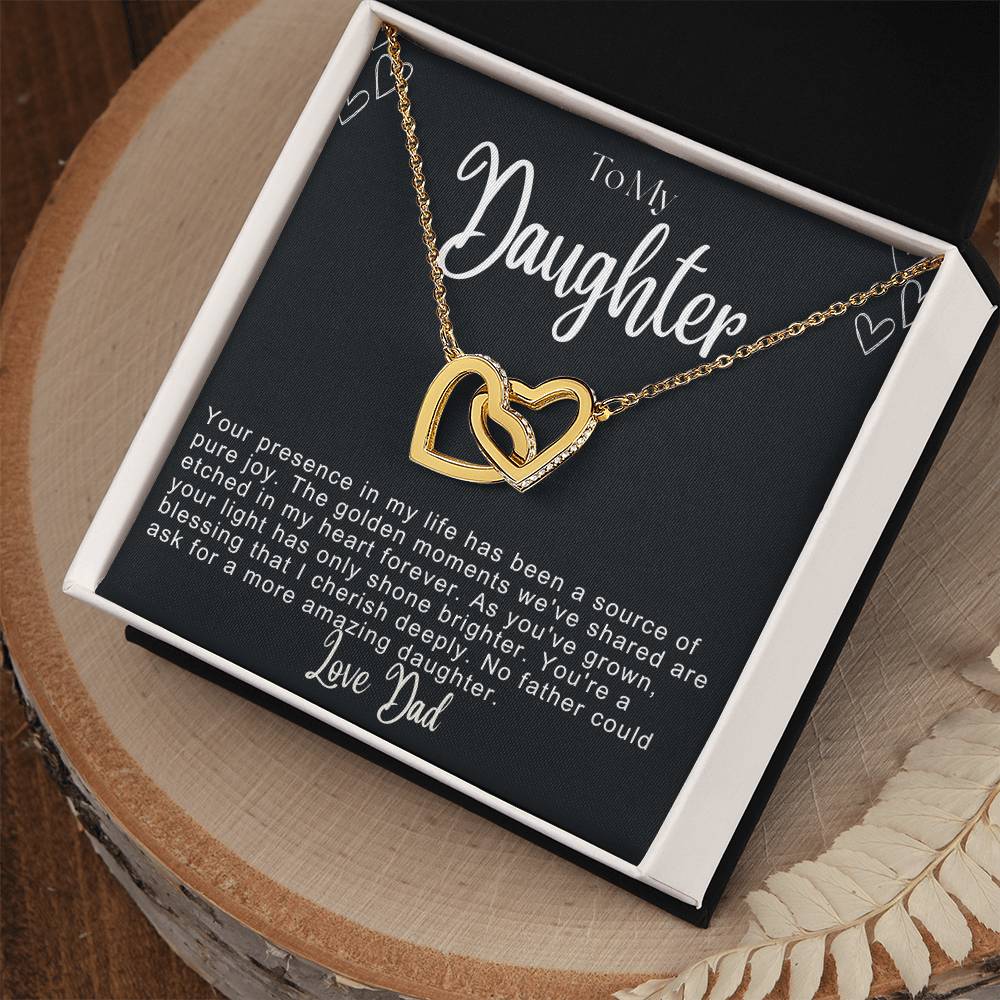 To My Daughter Hearts Necklace