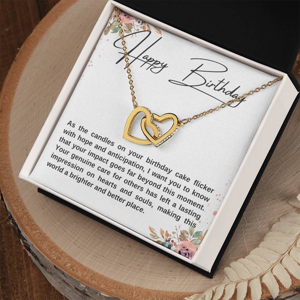 Happy Birthday Double Hearts Necklace