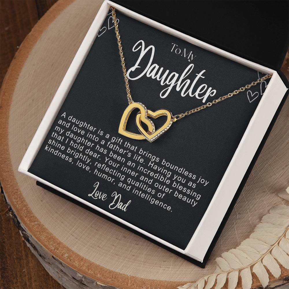 To My Daughter Hearts Necklace