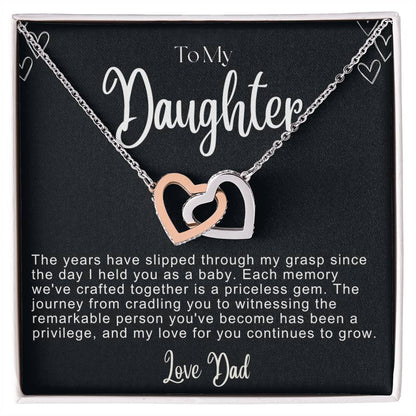 To My Daughter Hearts Necklace