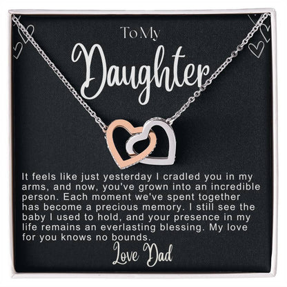 To My Daughter Hearts Necklace