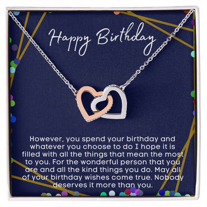 Happy Birthday Hearts Necklace