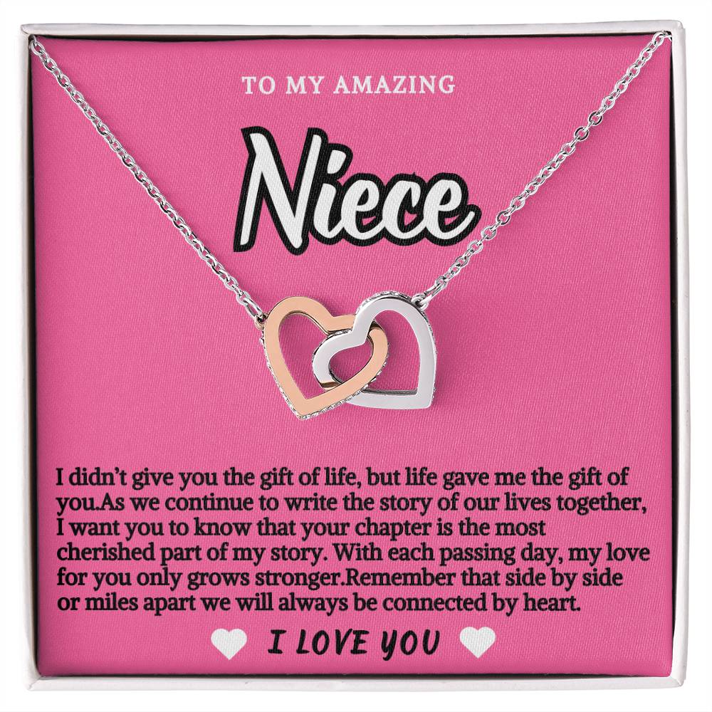 Niece Pink Design Hearts Necklace