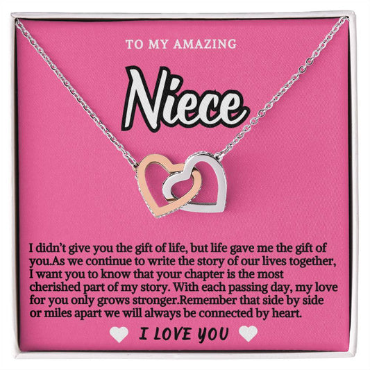 Niece Pink Design Hearts Necklace