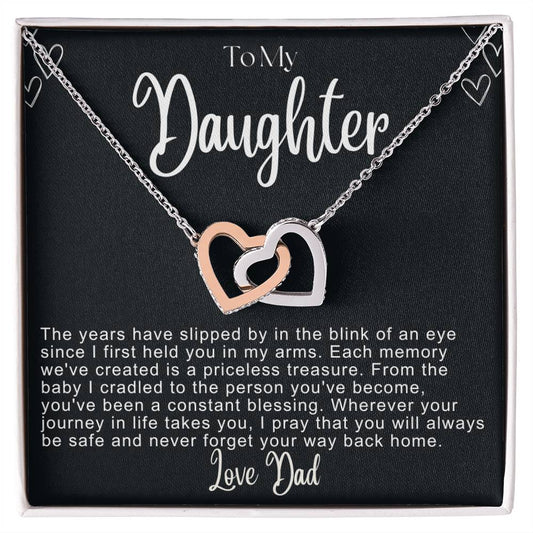 To My Daughter Hearts Necklace