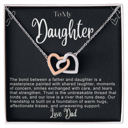 To My Daughter Hearts Necklace