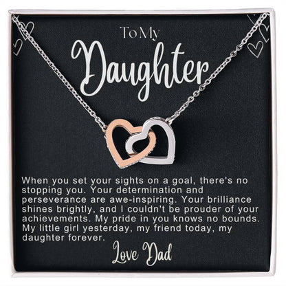 To My Daughter Hearts Necklace